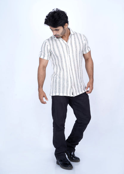 ✨ Star Imported Texture Shirt - Greywhite