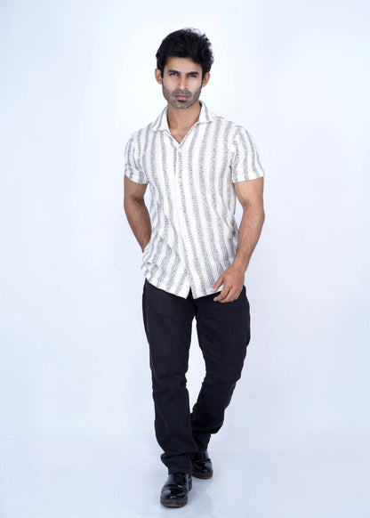 ✨ Star Imported Texture Shirt - Greywhite